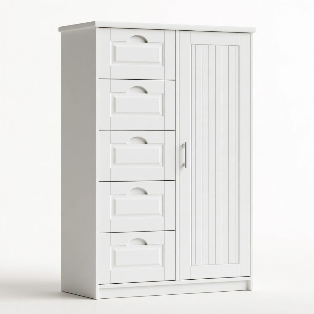 Meuble de rangement en bois, coloris blanc