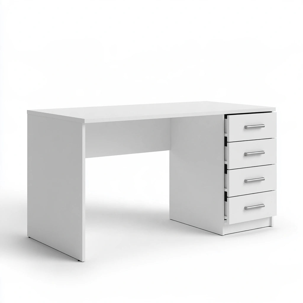 Bureau d'écriture en bois, coloris blanc