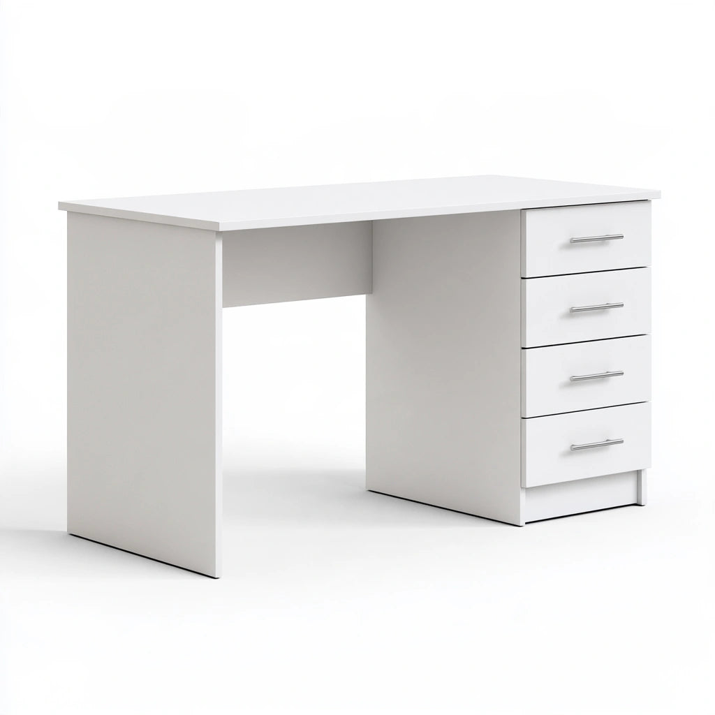 Bureau d'écriture en bois, coloris blanc