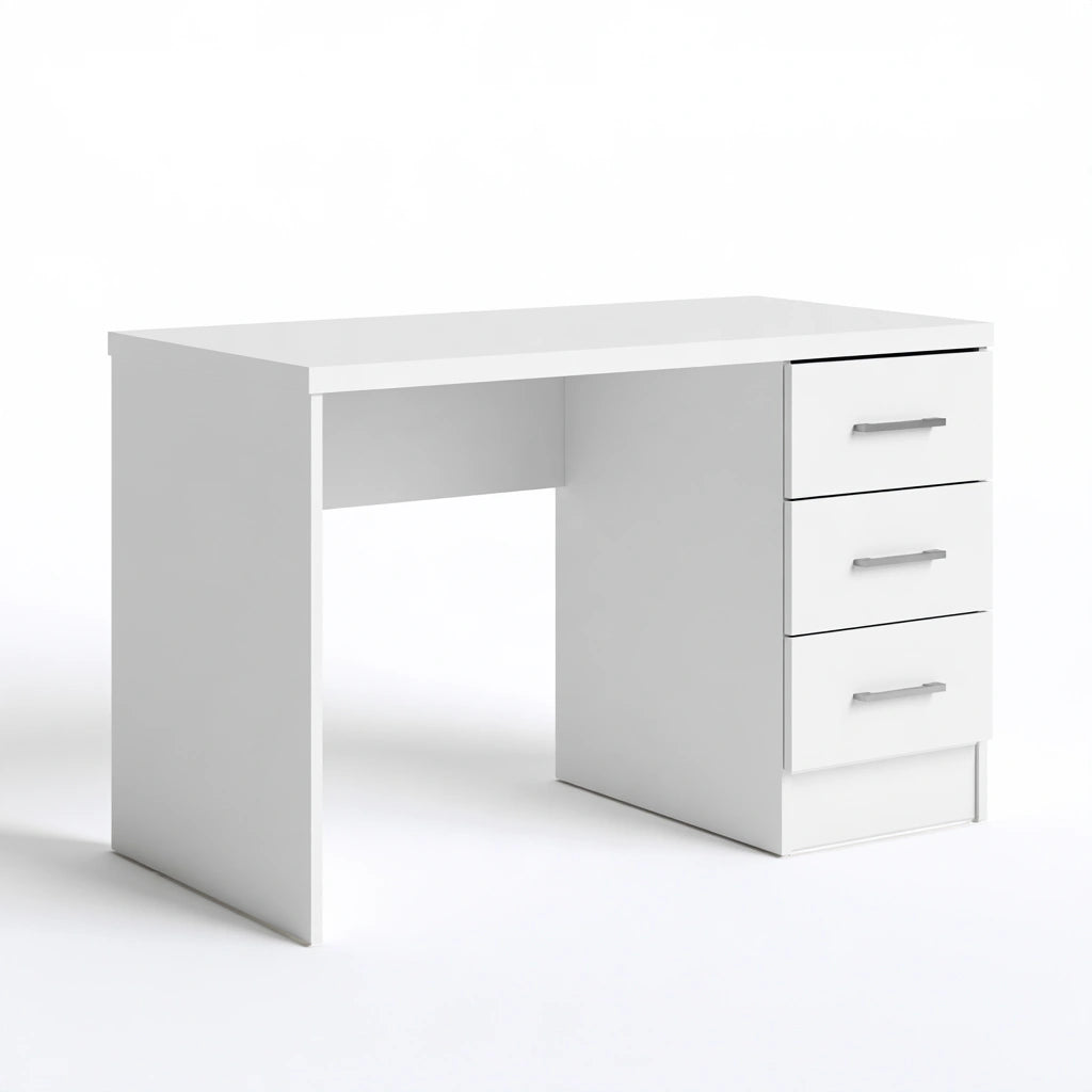 Bureau d'écriture en bois, coloris blanc