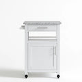 Desserte de cuisine mobile en bois, coloris blanc