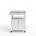 Desserte de cuisine mobile en bois, coloris blanc
