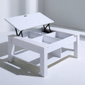 Table basse à plateau relevable en bois, coloris blanc