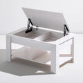Table basse à plateau relevable en bois, coloris blanc