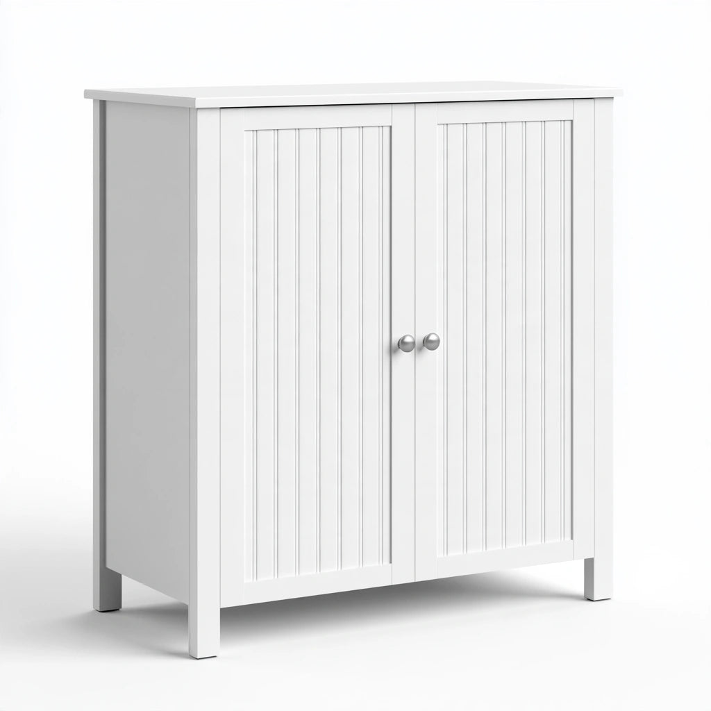 Meuble de rangement en bois, coloris blanc