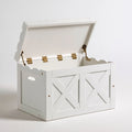 Meuble de rangement en bois avec rangement, coloris blanc