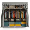 Armoire de rangement en tissu avec rangement, coloris gris