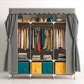 Armoire de rangement en tissu avec rangement, coloris gris