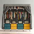 Armoire de rangement en tissu avec rangement, coloris gris