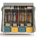 Armoire de rangement en tissu avec rangement, coloris gris
