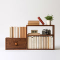 Bibliothèque de bureau en bois réglable, coloris brun