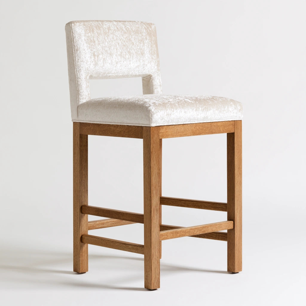 Tabouret de bar en bois, coloris blanc
