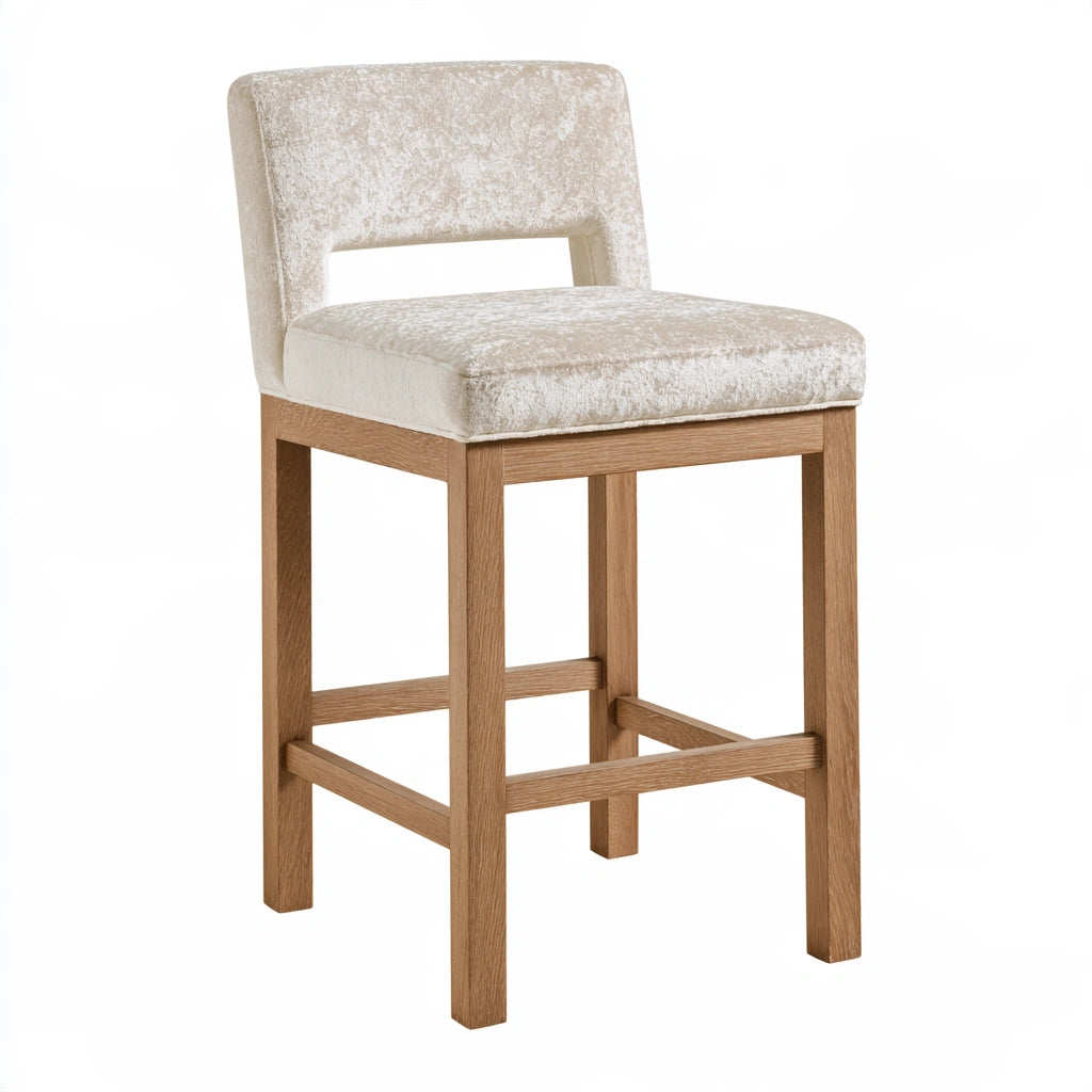 Tabouret de bar en bois, coloris blanc